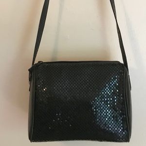 Vintage Whiting and Davis Black Sequin Mesh Bag